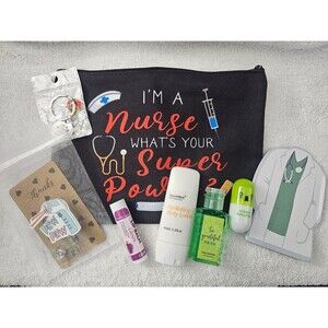 Nurse Appreciation Gift Set - Survival Kit Bag, "Pew Pew" Badge Reel, Pill Pen